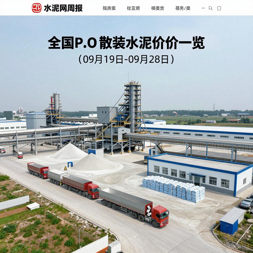 水泥网周报：全国P.O42.5散装水泥均价一览(09月19日-09月28日)