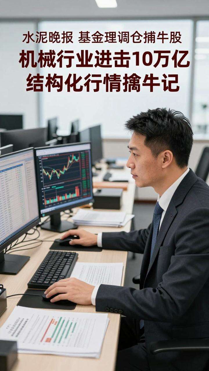 10.23水泥晚报：基金经理调仓捕牛股；机械行业进击10万亿；结构化行情擒牛记第一张图