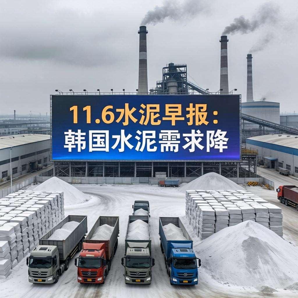 11.6水泥早报：韩国水泥需求降；2025年10月水泥涨价难；海螺集团上榜TOP100