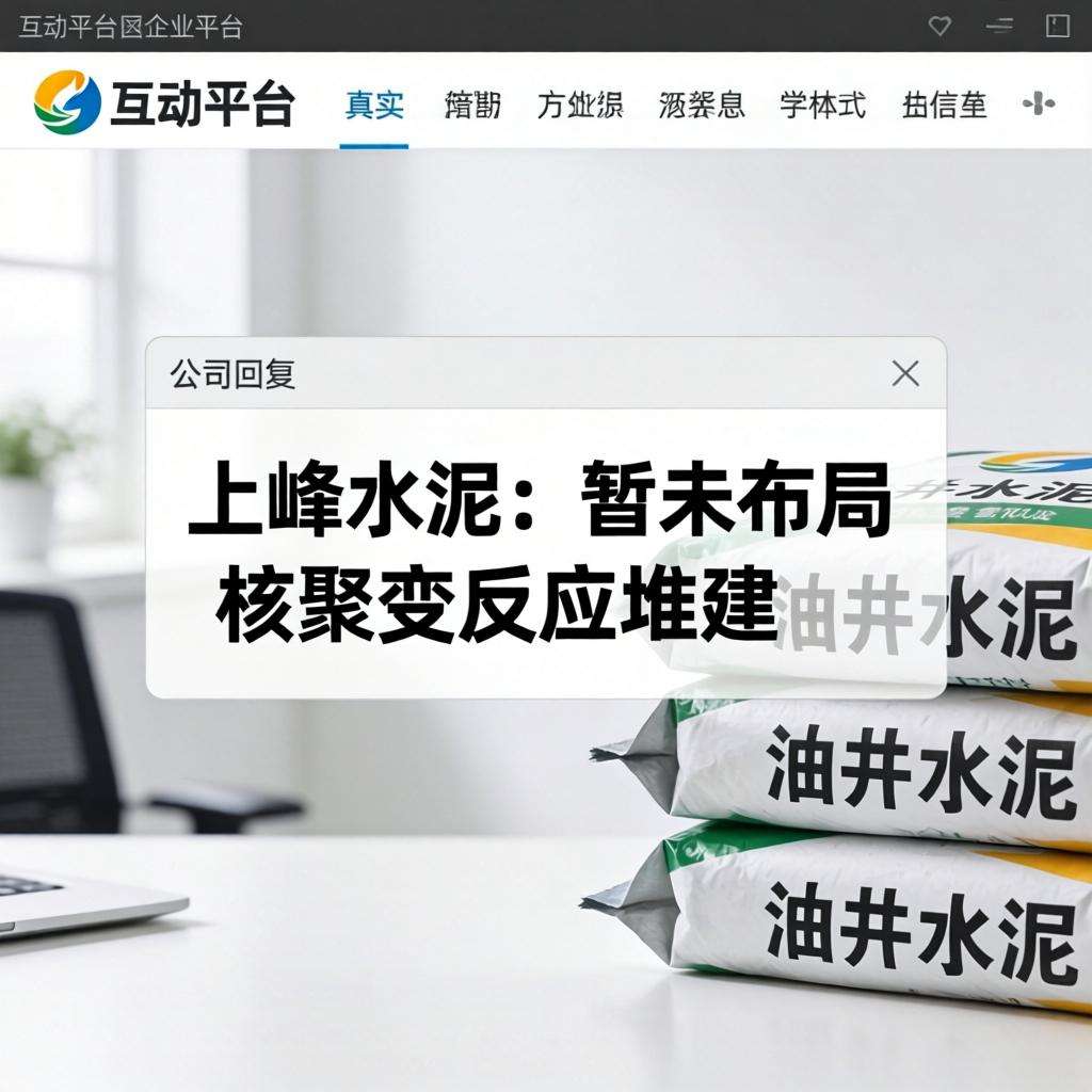 上峰水泥:暂未布局核聚变反应堆建造所需的特种水泥 上峰水泥:暂未布局核聚变反应堆建造所需的特种水泥