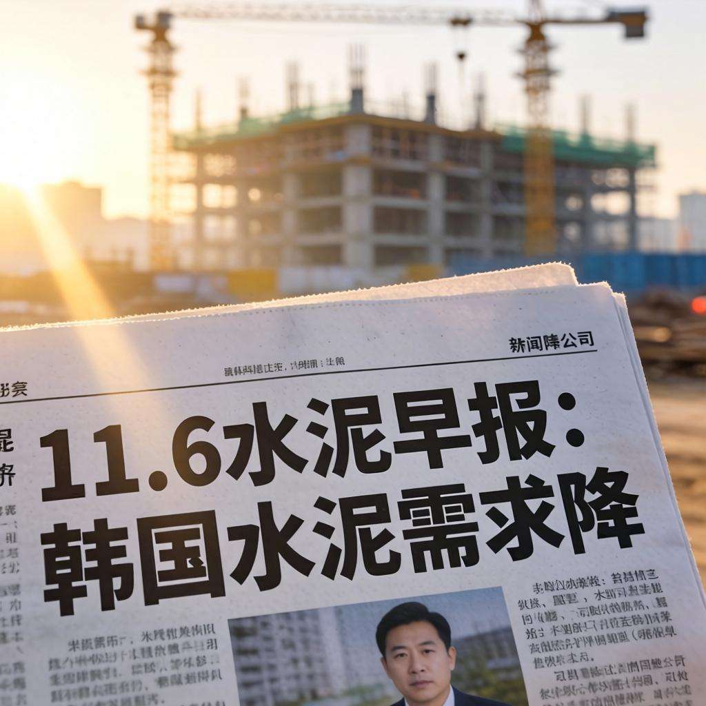 11.6水泥早报：韩国水泥需求降；2025年10月水泥涨价难；海螺集团上榜TOP100
