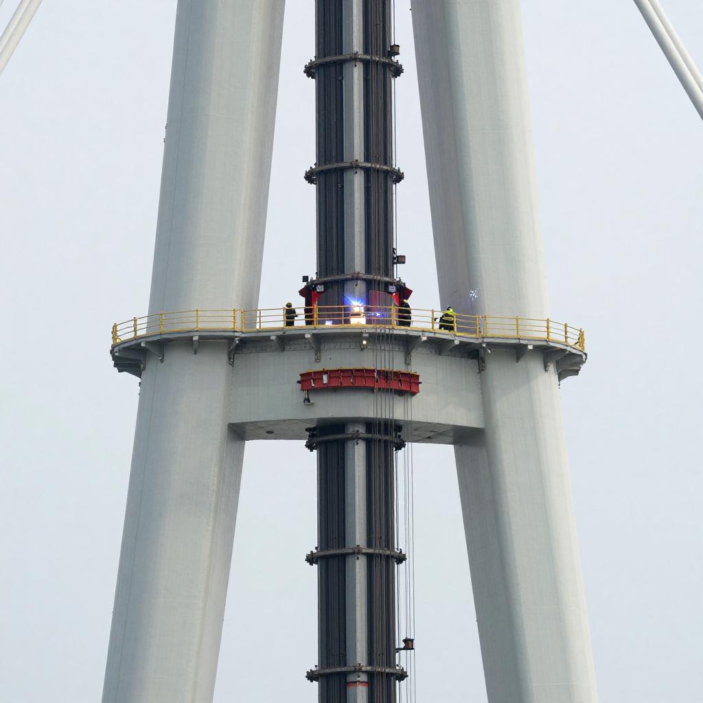 狮子洋通道主桥索塔建设高度突破200米 狮子洋通道主桥索塔建设高度突破200米第二张图