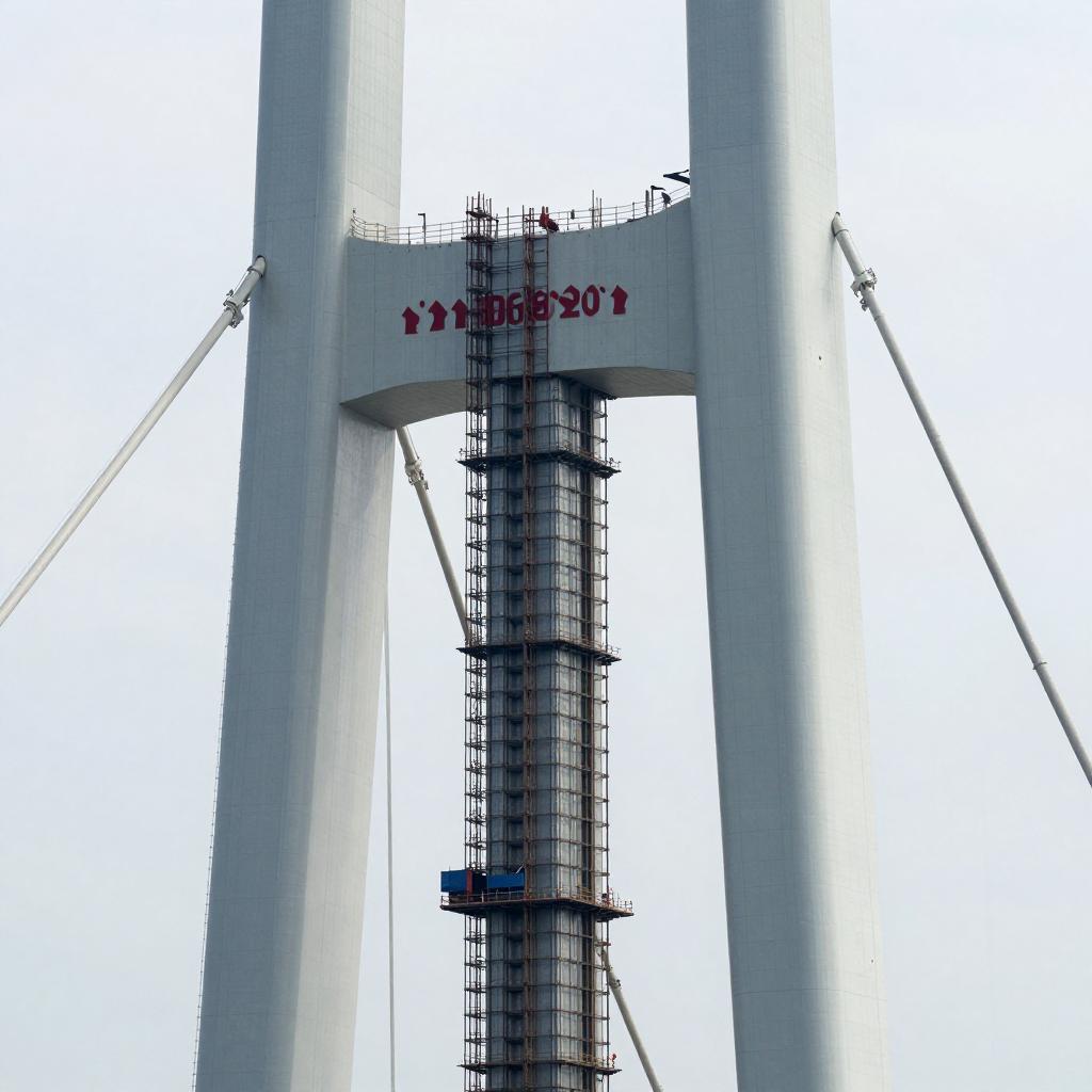 狮子洋通道主桥索塔建设高度突破200米 狮子洋通道主桥索塔建设高度突破200米第二张图
