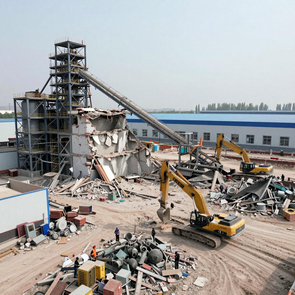中国建材新疆一条4000t/d水泥熟料线拆除! 中国建材新疆一条4000t/d水泥熟料线拆除!