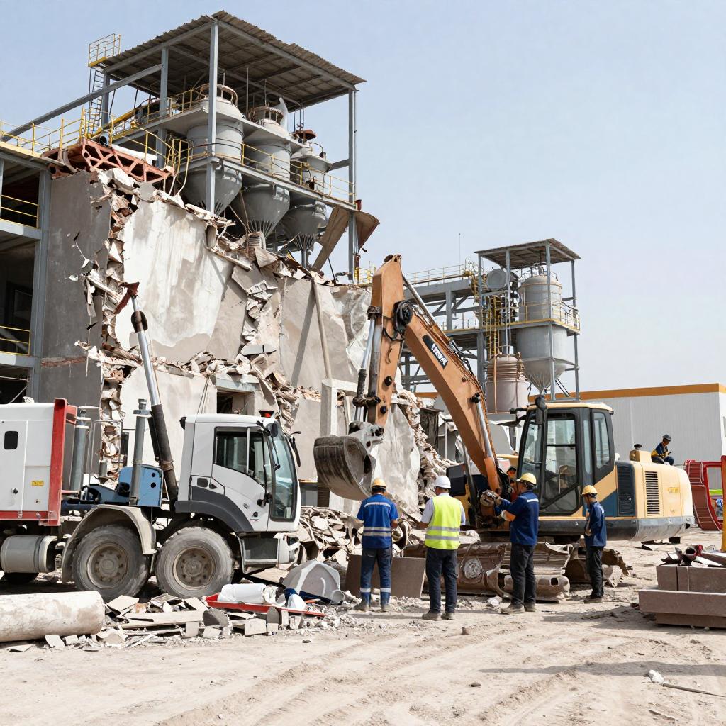 中国建材新疆一条4000t/d水泥熟料线拆除！第一张图