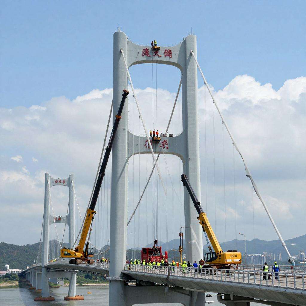 狮子洋通道主桥索塔建设高度突破200米 狮子洋通道主桥索塔建设高度突破200米第一张图