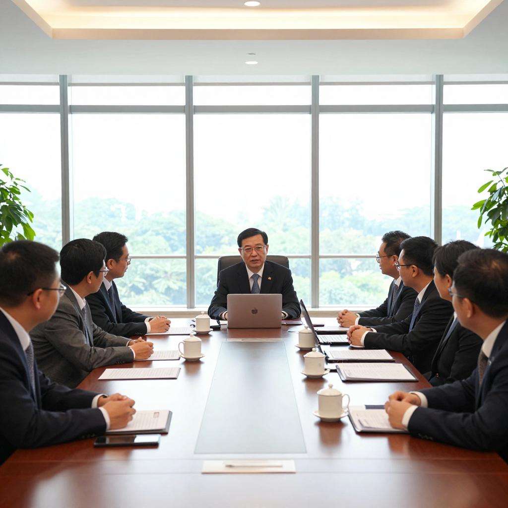 中国铁建董事长戴和根与新加坡陆交局高管团队举行会谈