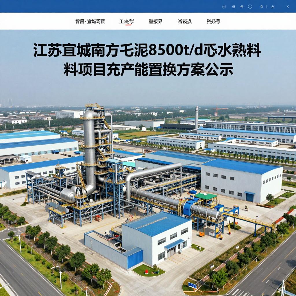 江苏宜城南方水泥8500t/d水泥熟料项目补充产能置换方案公示 江苏宜城南方水泥8500t/d水泥熟料项目补充产能置换方案公示