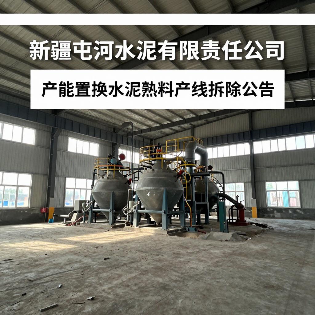 关于新疆屯河水泥有限责任公司用于产能置换水泥熟料生产线拆除的公告 关于新疆屯河水泥有限责任公司用于产能置换水泥熟料生产线拆除的公告