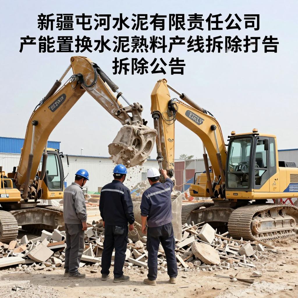 关于新疆屯河水泥有限责任公司用于产能置换水泥熟料生产线拆除的公告 关于新疆屯河水泥有限责任公司用于产能置换水泥熟料生产线拆除的公告第一张图