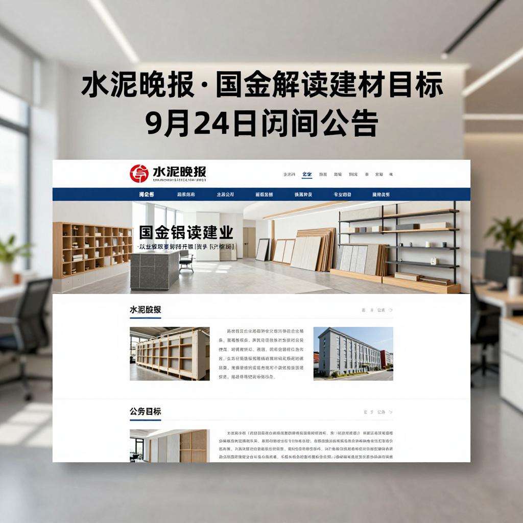 9.25水泥晚报：国金解读建材目标；9月24日晚间公告；建材稳增长禁新产能