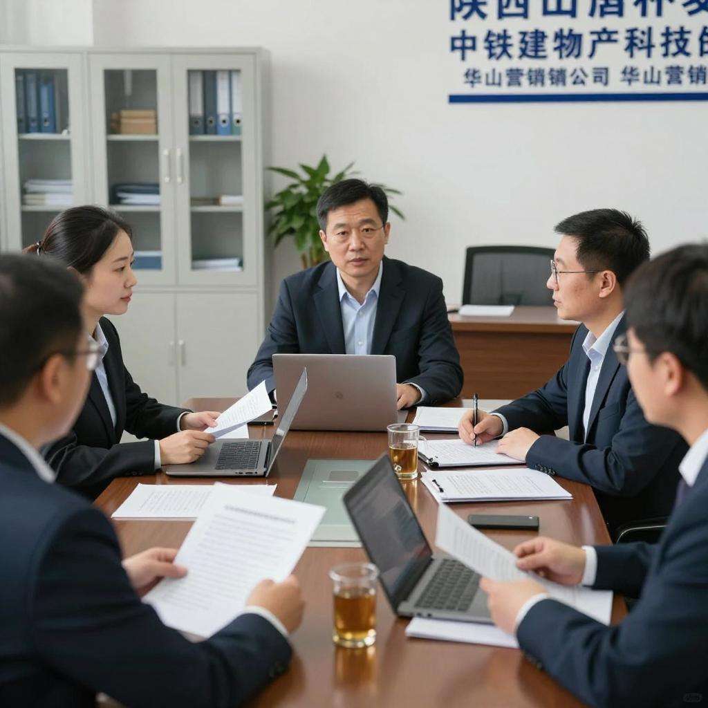陕西建材科技集团：中铁建物产科技公司到华山营销公司交流座谈第一张图