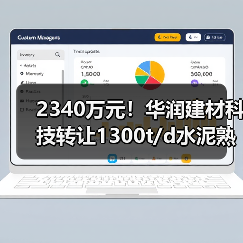 2340万元！华润建材科技转让1300t/d水泥熟料产能指标