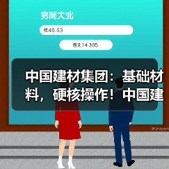 中国建材集团：基础材料，硬核操作！中国建材把“基础”玩出“不基础”的精彩~