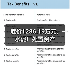底价1286.19万元，一水泥厂处置资产