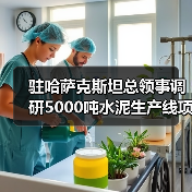 驻哈萨克斯坦总领事调研5000吨水泥生产线项目（图1）